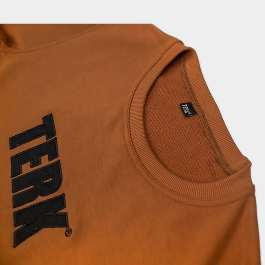 TAN TERK SADDLE HOODIE WITH EMBROIDERED LOGO