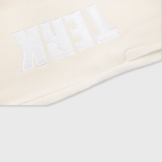 VANILLA SWEATPANTS WITH WHITE TERK EMBROIDERED LOGO
