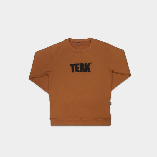 TAN TERK SADDLE HOODIE WITH EMBROIDERED LOGO