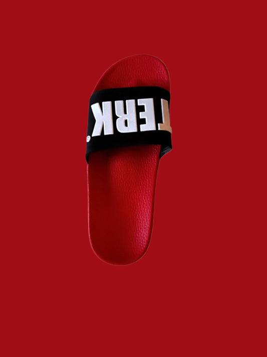 RED/BLACK 3D WHITE TERK LOGO SLIDE