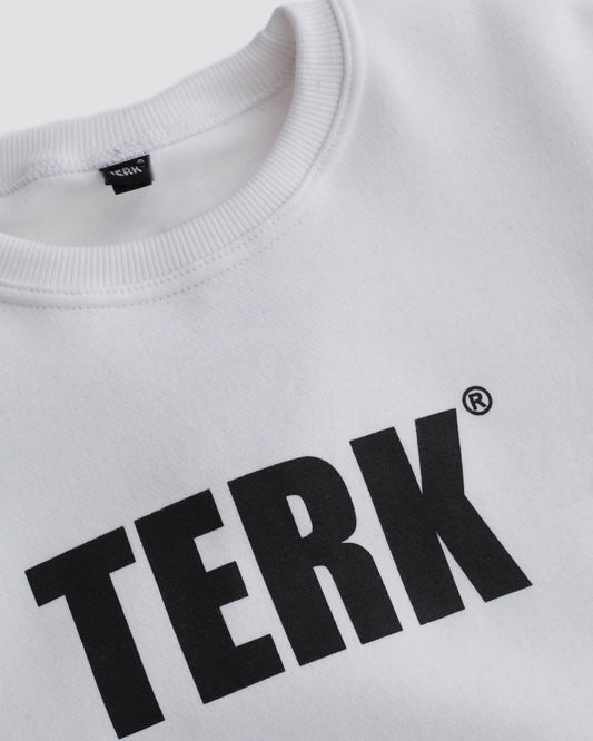 BLACK TERK LOGO WHITE CREWNECK