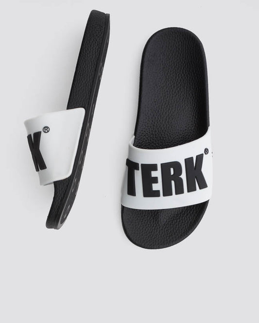 WHITE 3D BLACK TERK LOGO SLIDE