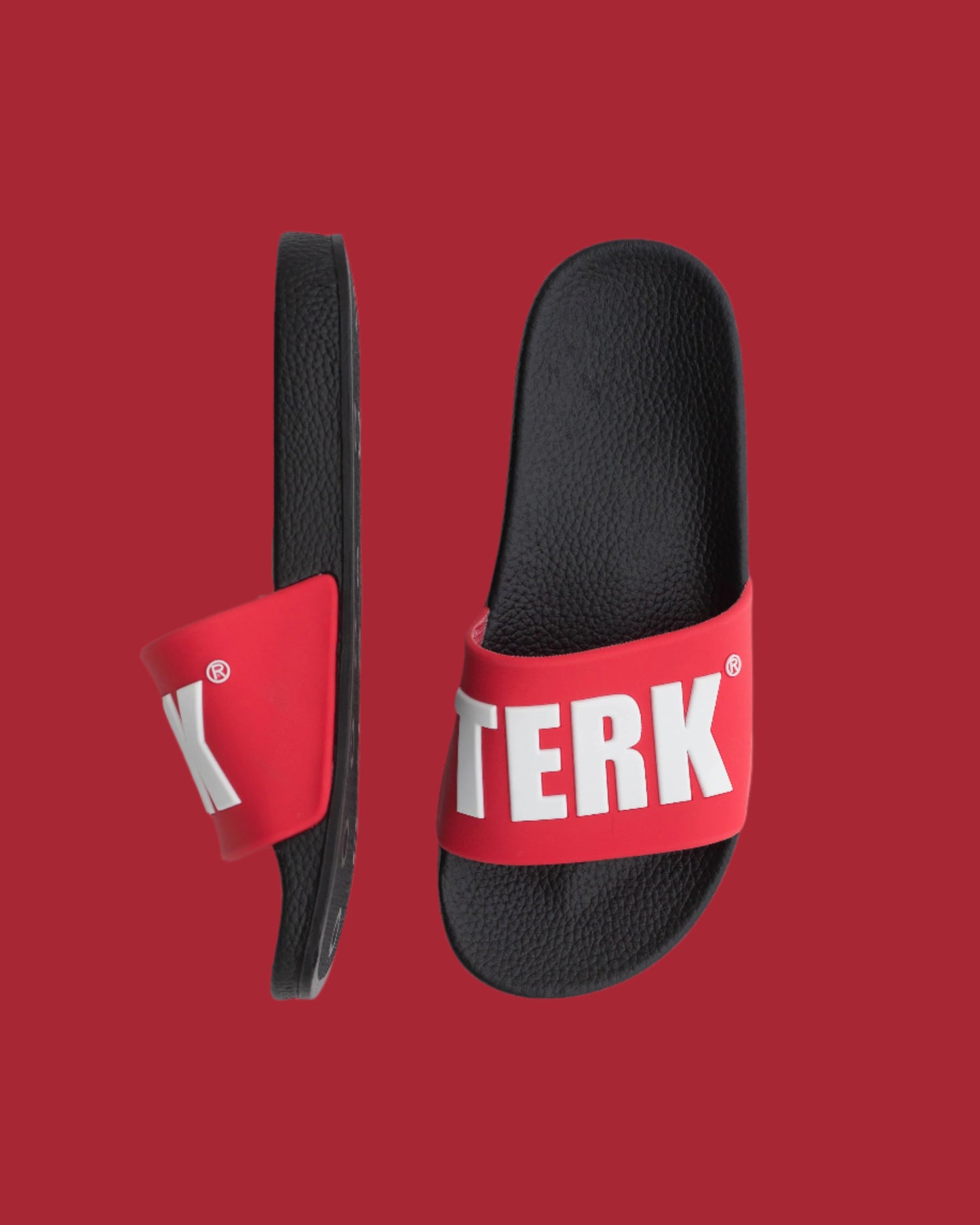 BLACK/RED 3D White TERK logo Slide