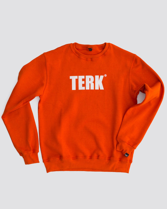 WHITE TERK LOGO CREWNECK
