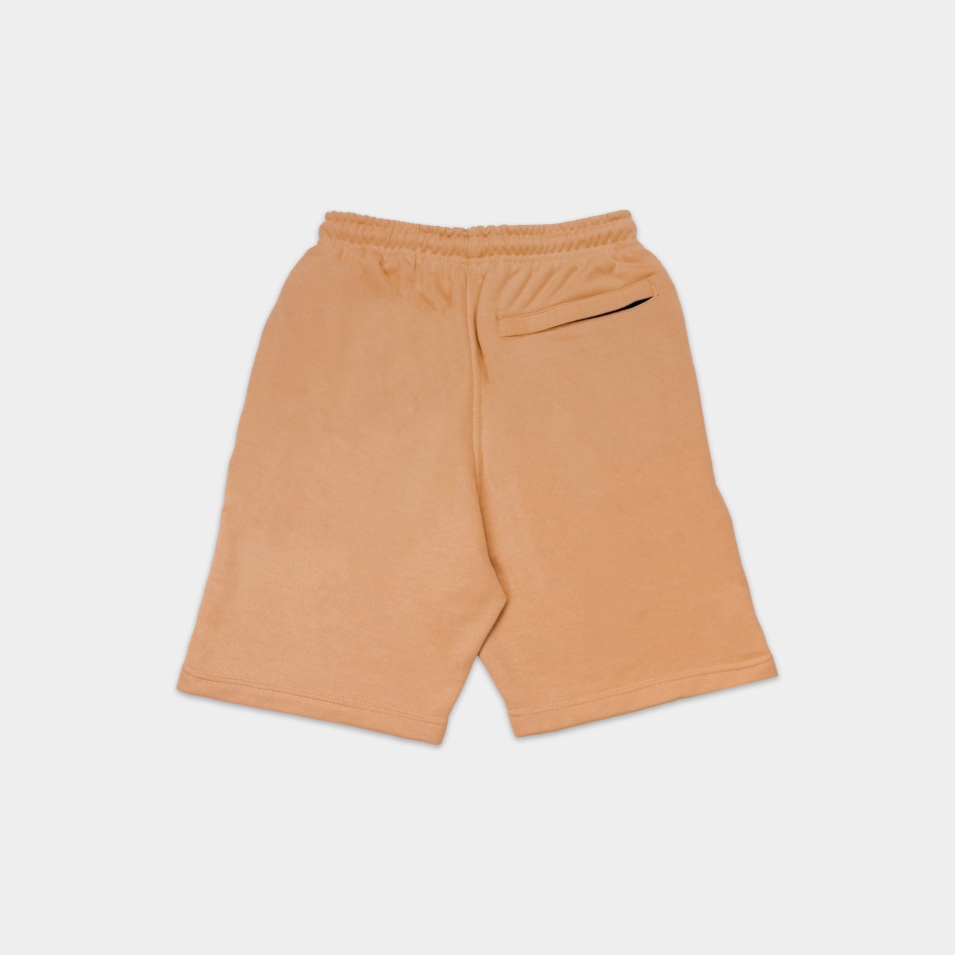 CAMEL SOLID SWEAT SHORTS WITH WHITE TERK EMBROIDERED LOGO