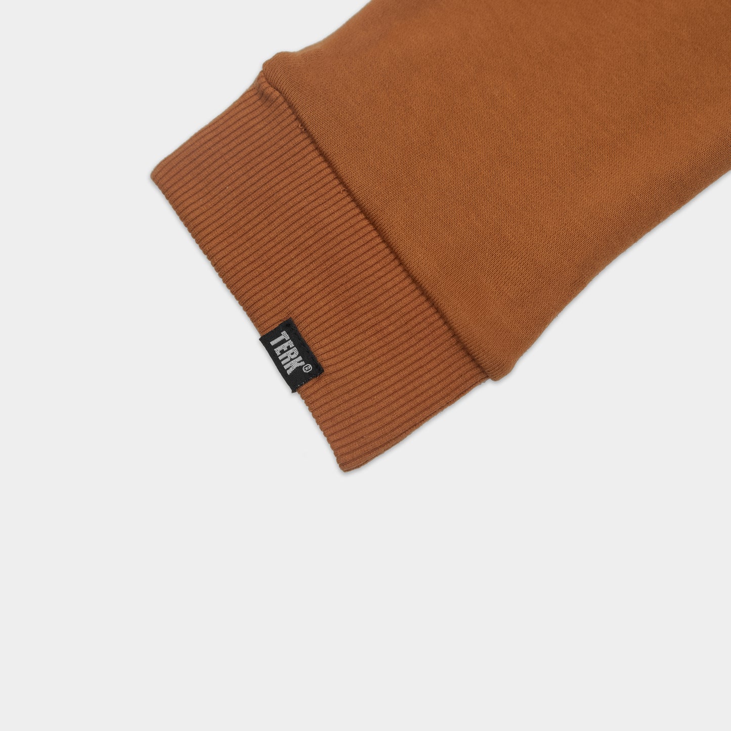 WHITE TERK SADDLE CREWNECK WITH EMBROIDERED LOGO