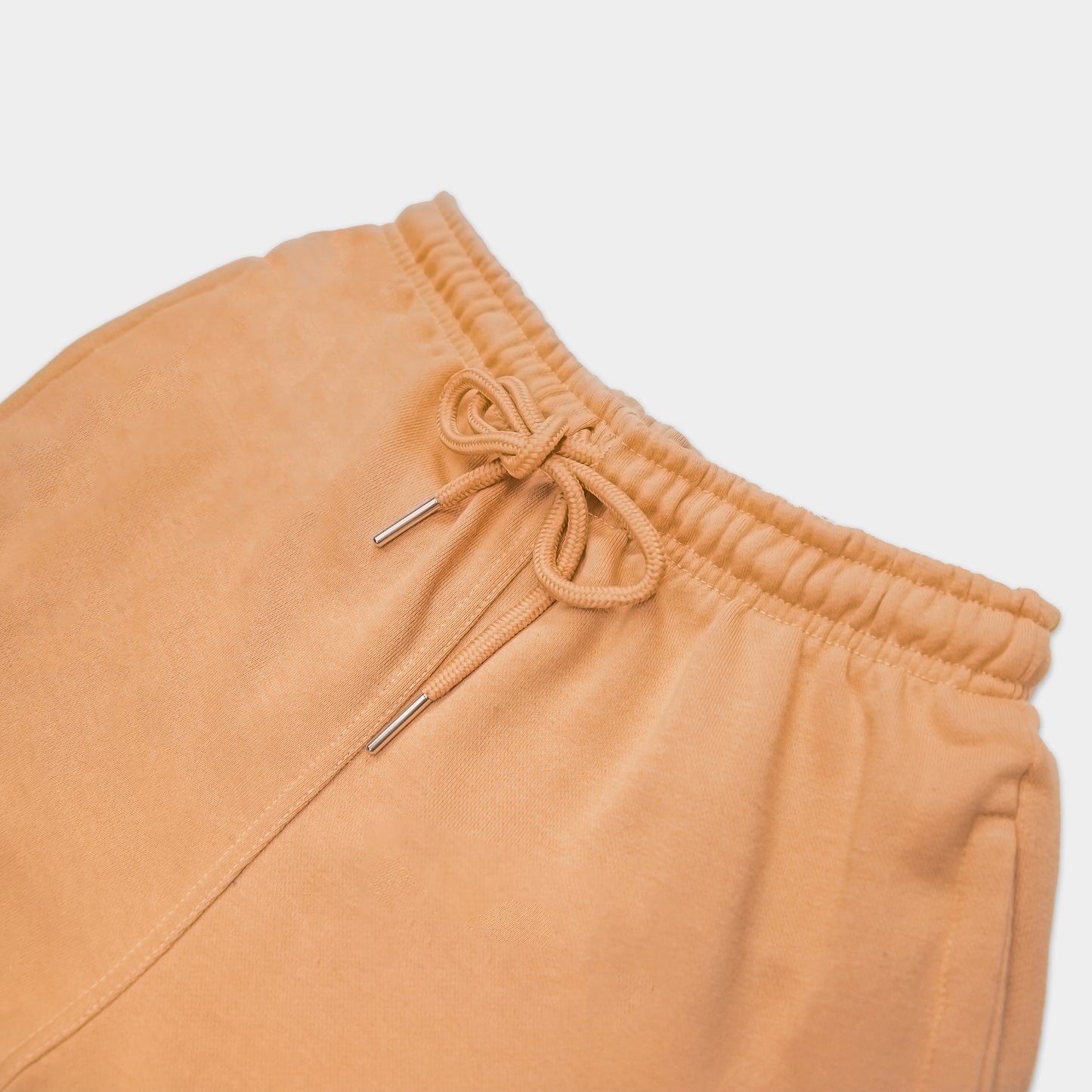 CAMEL SOLID SWEAT SHORTS WITH WHITE TERK EMBROIDERED LOGO