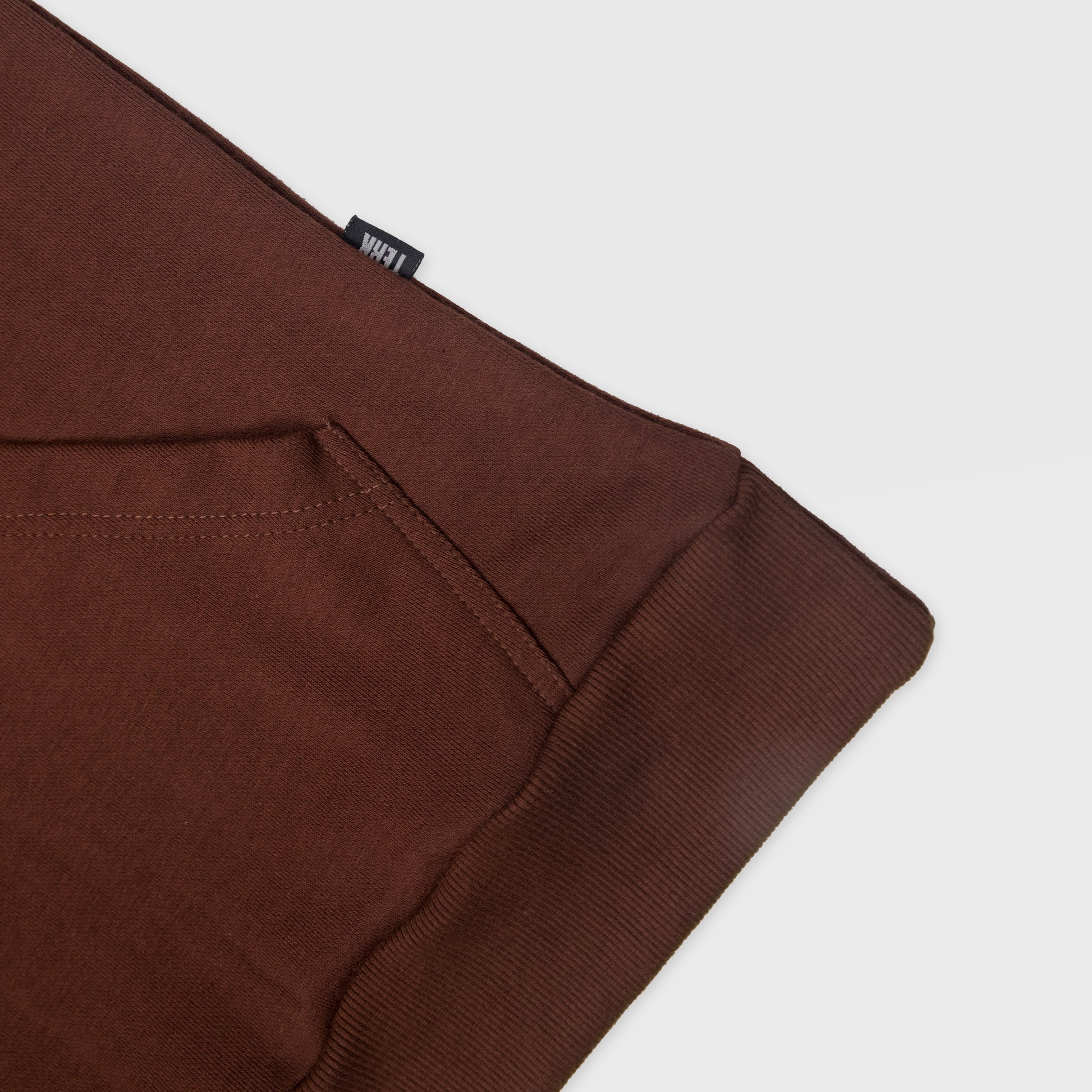 BROWN TERK CHOCOLATE HOODIE WITH EMBROIDERED LOGO