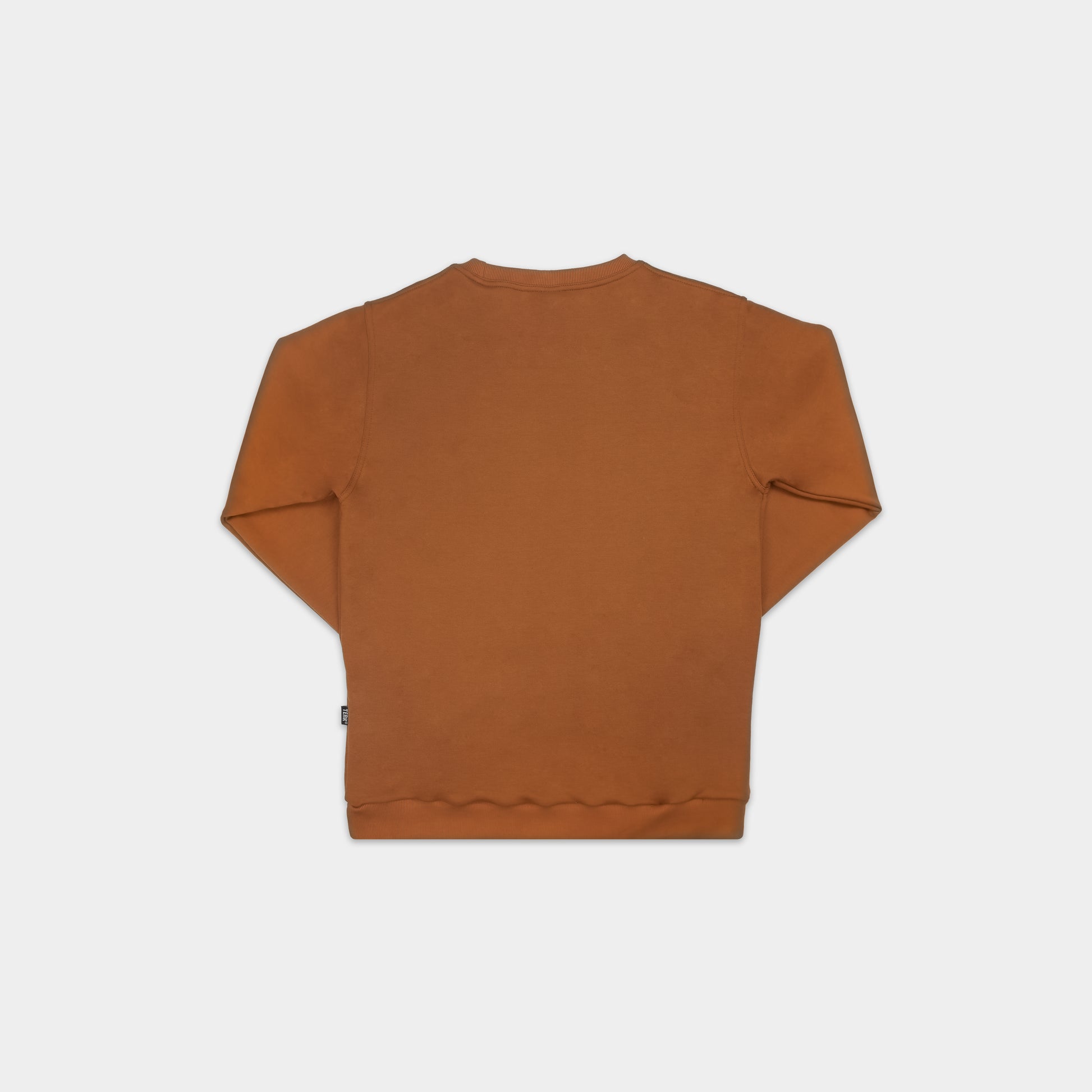 TAN TERK SADDLE CREWNECK WITH EMBROIDERED LOGO