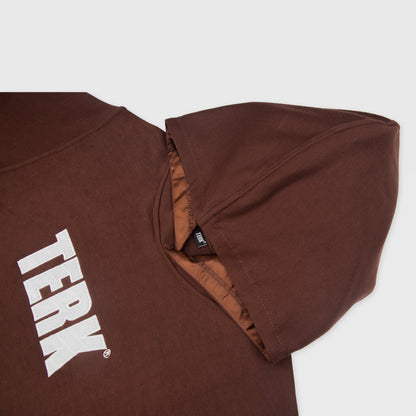 WHITE TERK CHOCOLATE HOODIE WITH EMBROIDERED LOGO