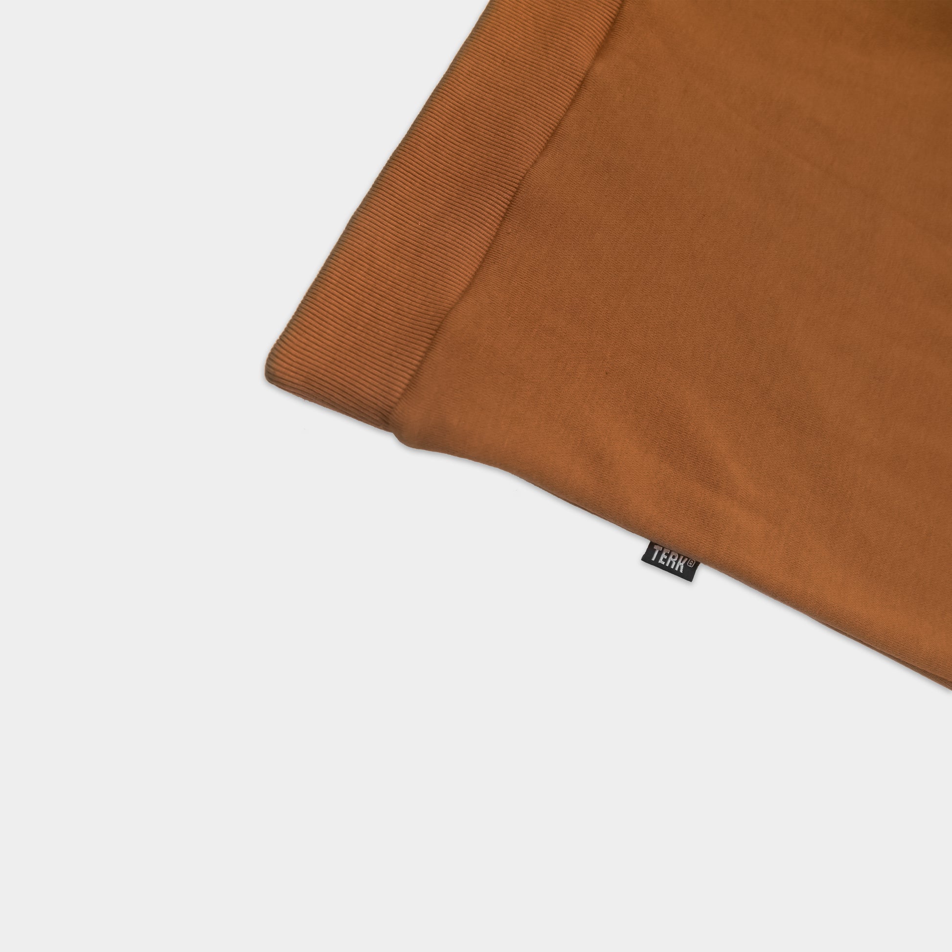 TAN TERK SADDLE HOODIE WITH EMBROIDERED LOGO