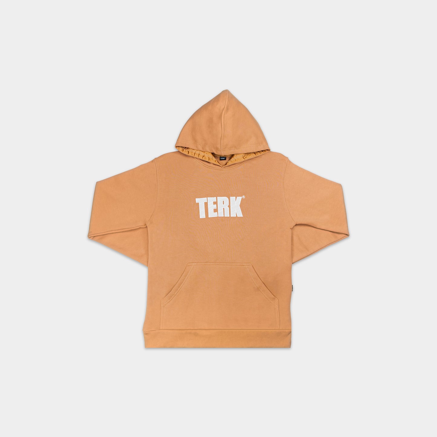 White Terk Camel Hoodie with Embroidered Logo
