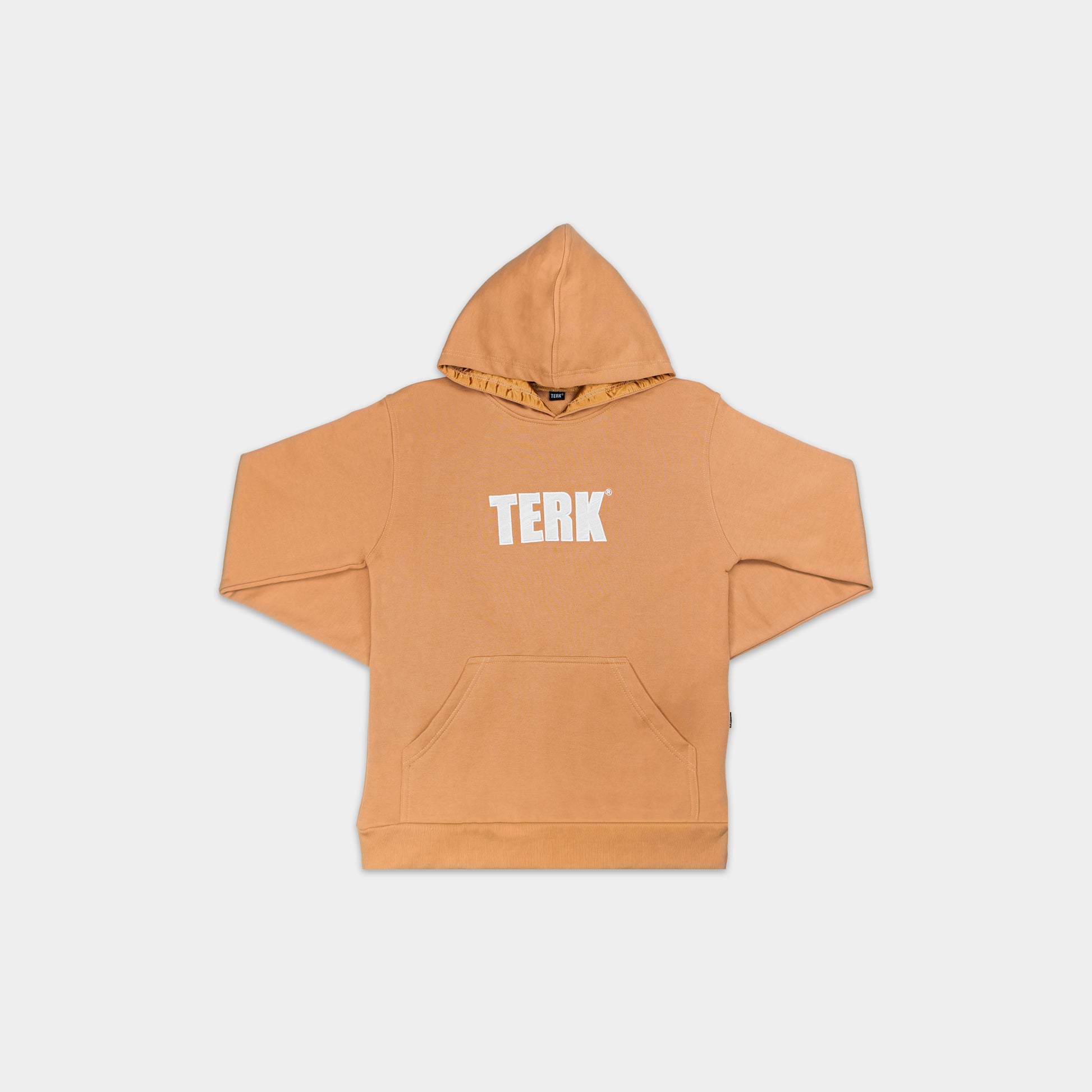 White Terk Camel Hoodie with Embroidered Logo