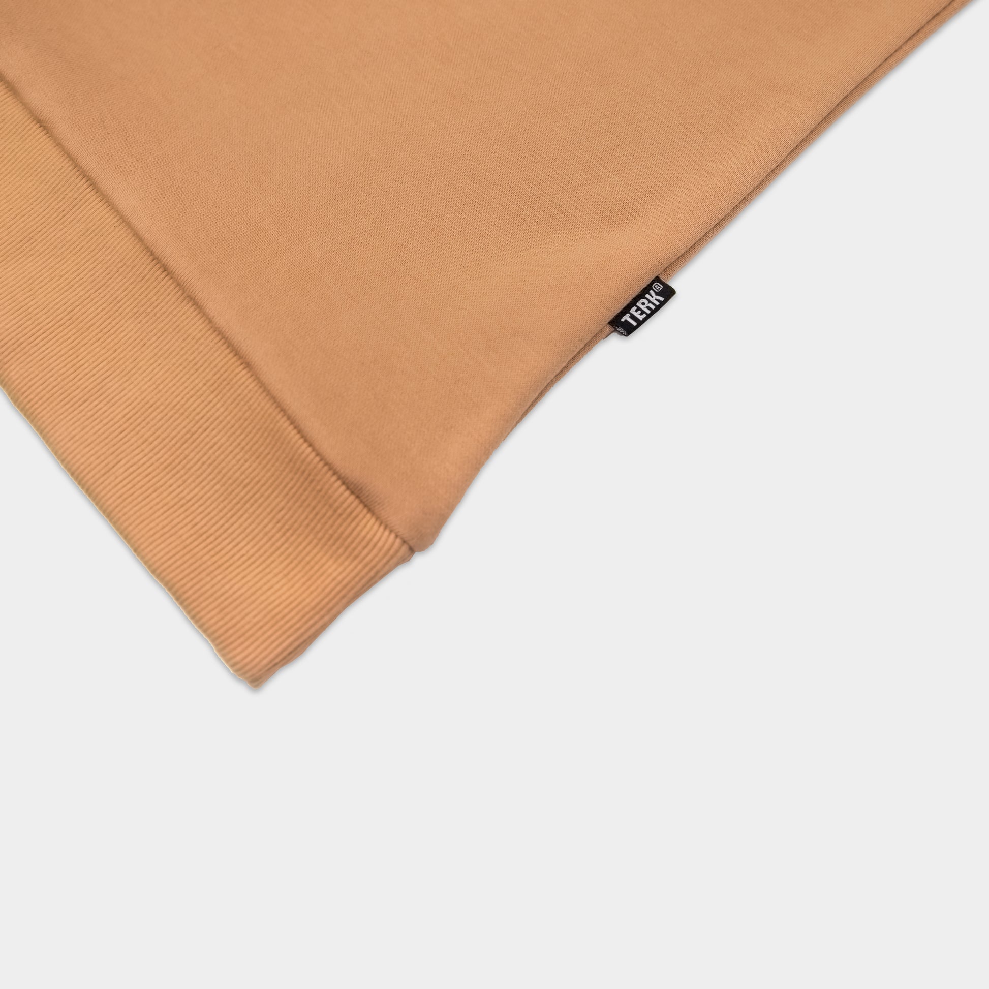 WHITE TERK CAMEL CREWNECK WITH EMBROIDERED LOGO