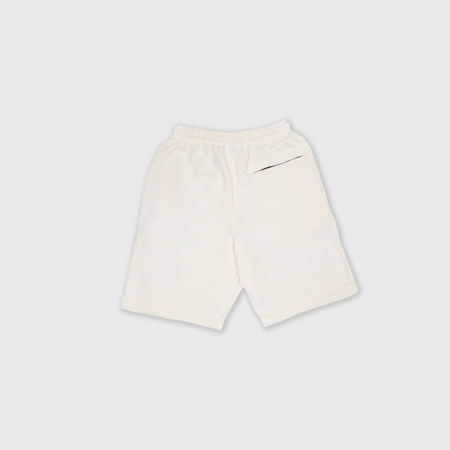 VANILLA SOLID SWEAT SHORTS WITH BLACK TERK EMBROIDERED LOGO