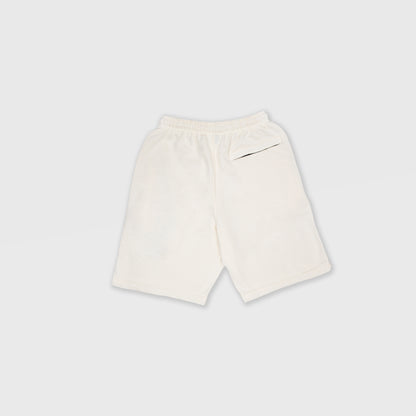 VANILLA SOLID SWEAT SHORTS WITH BLACK TERK EMBROIDERED LOGO