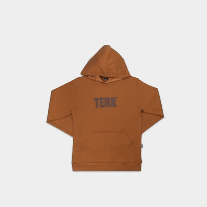 TAN TERK SADDLE HOODIE WITH EMBROIDERED LOGO
