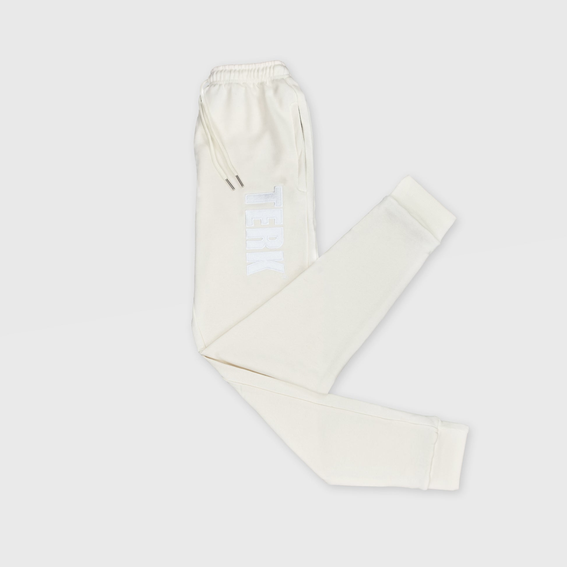 VANILLA SWEATPANTS WITH WHITE TERK EMBROIDERED LOGO