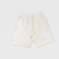 VANILLA SOLID SWEAT SHORTS WITH WHITE TERK EMBROIDERED LOGO