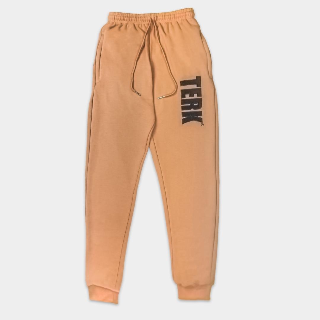 CAMEL SWEATPANTS WITH BLACK TERK EMBROIDERED LOGO