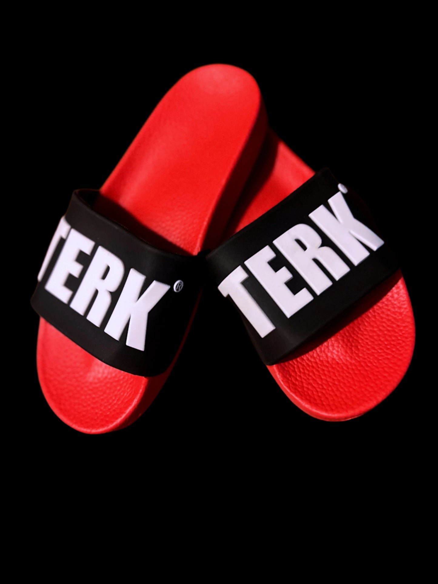 RED/BLACK 3D WHITE TERK LOGO SLIDE