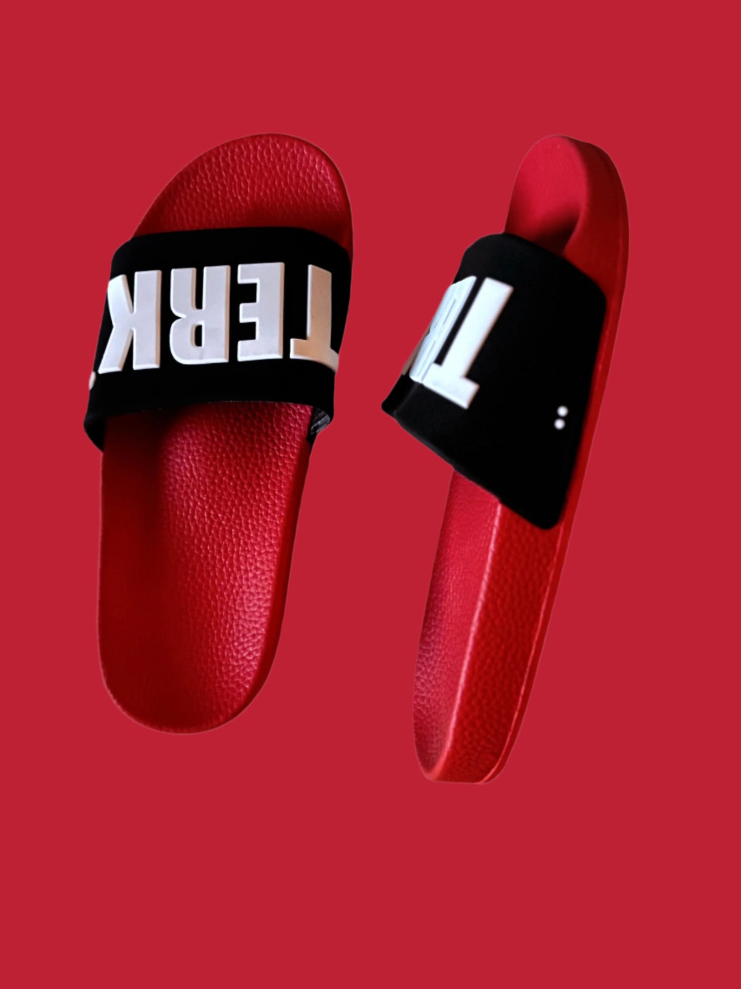 RED/BLACK 3D WHITE TERK LOGO SLIDE