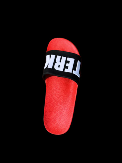 RED/BLACK 3D WHITE TERK LOGO SLIDE