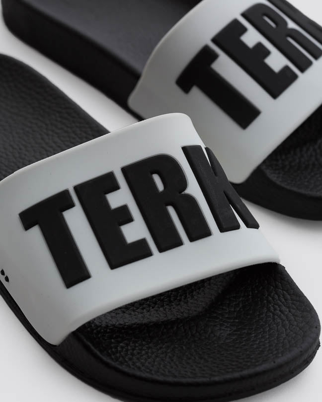 WHITE 3D BLACK TERK LOGO SLIDE