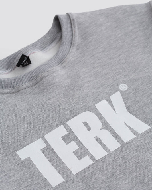 WHITE TERK LOGO CREWNECK