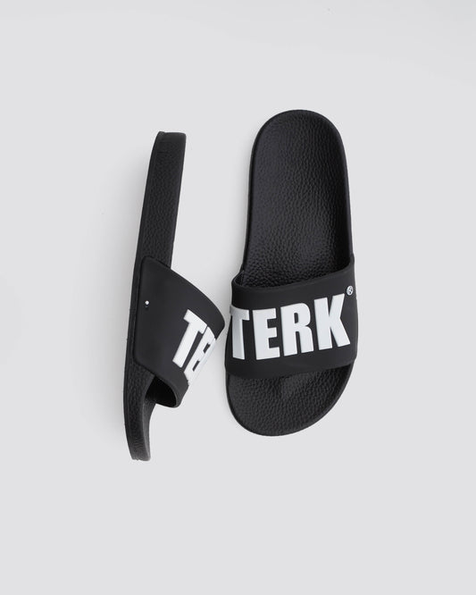 BLACK 3D WHITE TERK LOGO SLIDE