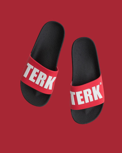 BLACK/RED 3D White TERK logo Slide